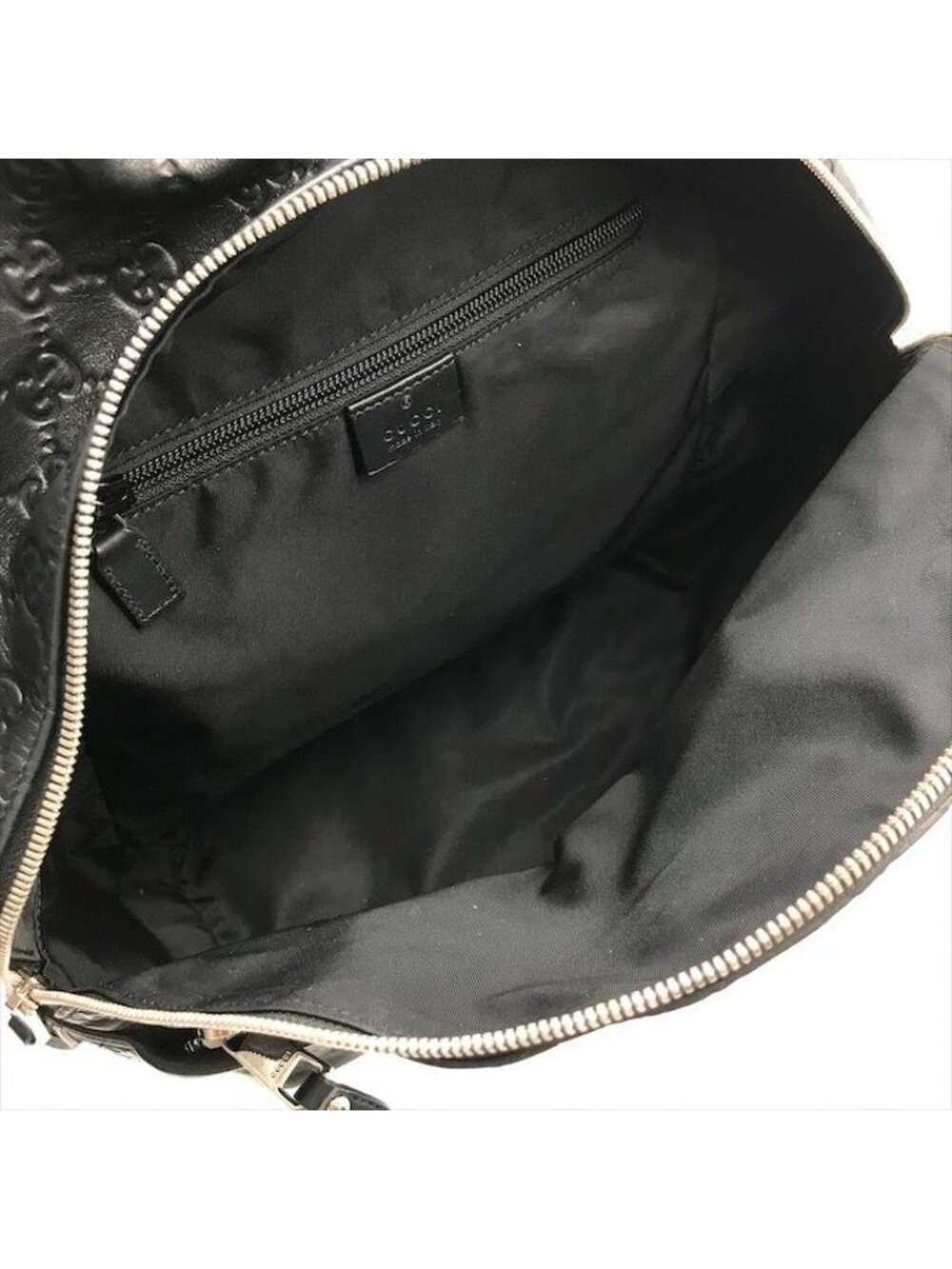 Guccissima Sherry Line Leather Backpack Black Travel Bag - Picture 8 of 10